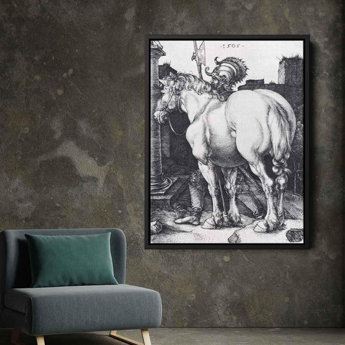 The Large Horse (1509) by Albrecht Durer - Canvas Artwork