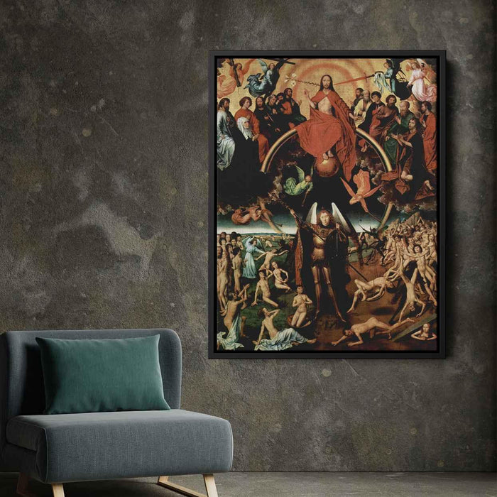 The Last Judgment triptych, central panel, Maiestas Domini with Archangel Michael weighing the souls by Hans Memling - Canvas Artwork