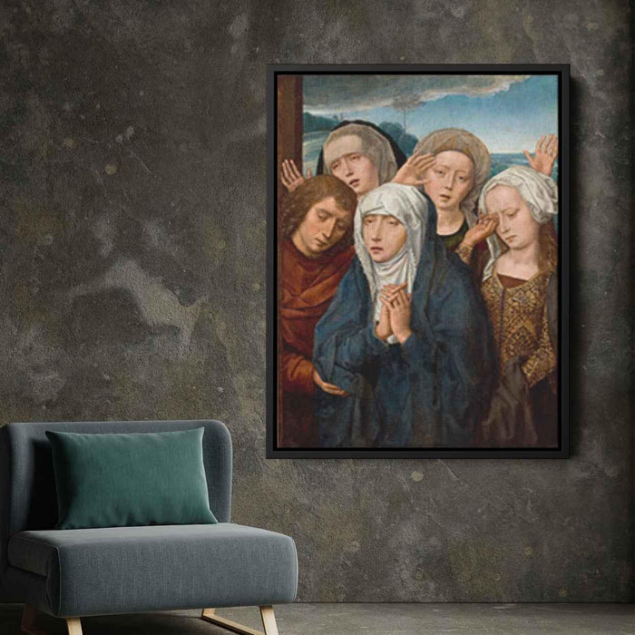 The Mourning Virgin with St. John and the Pious Women from Galilee (1485) by Hans Memling - Canvas Artwork