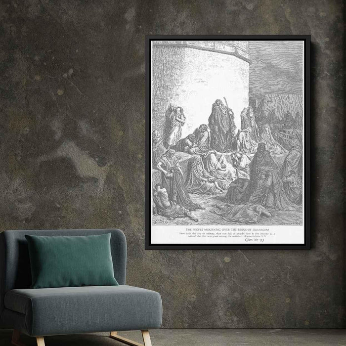 The People Mourning over the Ruins of Jerusalem, Lamentations 1:1-2 by Gustave Dore - Canvas Artwork