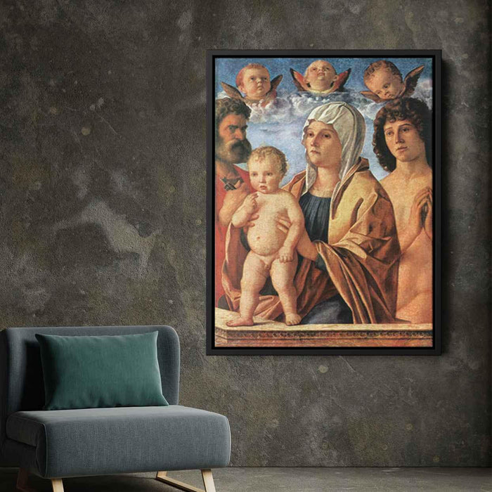 The Virgin and Child with St. Peter and St. Sebastian (1487) by Giovanni Bellini - Canvas Artwork