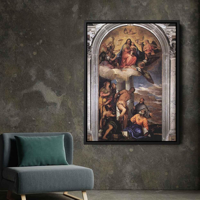 Virgin and Child with Saints (1565) by Paolo Veronese - Canvas Artwork