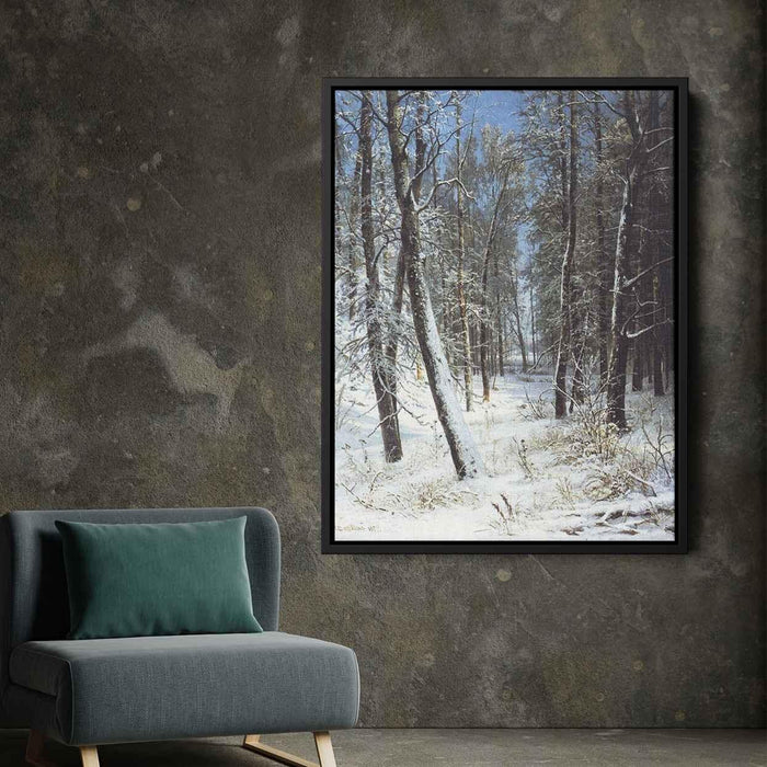 Winter in a forest (Rime) (1877) by Ivan Shishkin - Canvas Artwork
