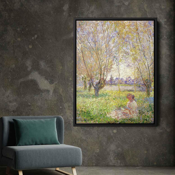 Woman Sitting under the Willows (1880) by Claude Monet - Canvas Artwork