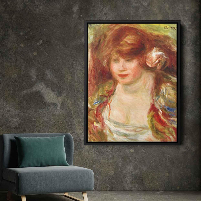 Woman Wearing a Rose Andree (1919) by Pierre-Auguste Renoir - Canvas Artwork