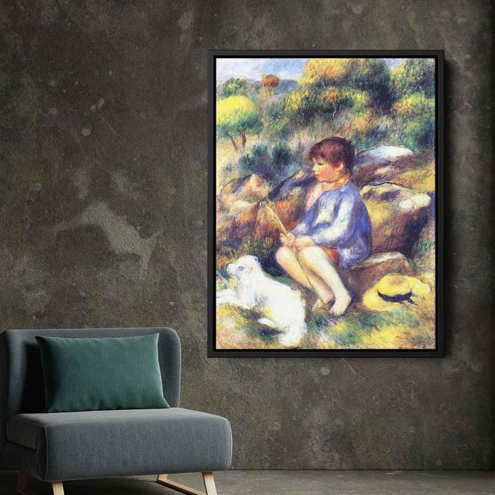 Young Boy by the River (1890) by Pierre-Auguste Renoir - Canvas Artwork