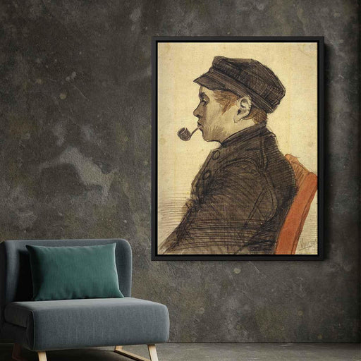 Young Man with a Pipe (1884) by Vincent van Gogh - Canvas Artwork