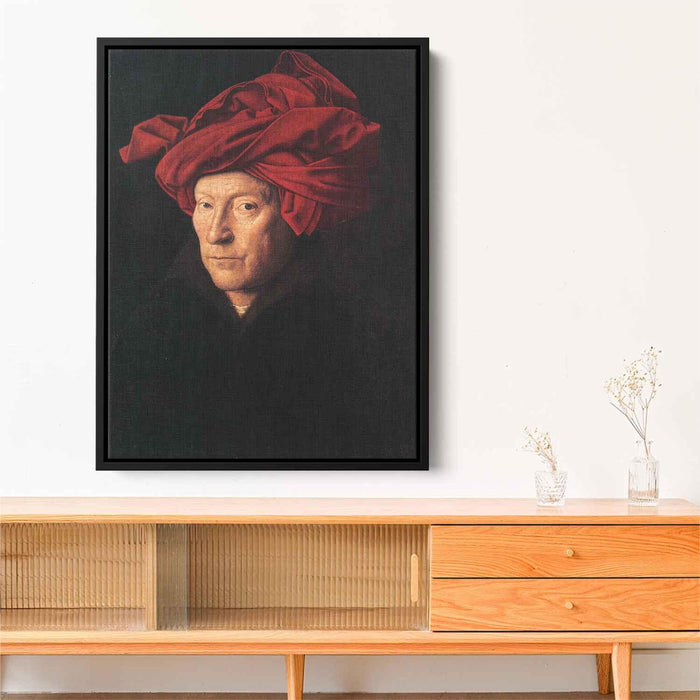 Portrait of a Man (Man in a Turban) (1433) by Jan van Eyck - Canvas Artwork