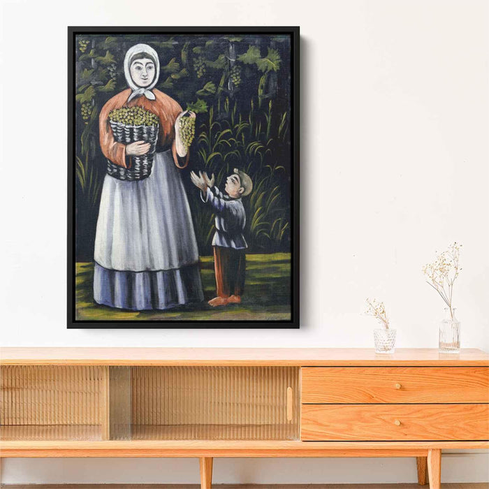 Peasant woman with boy by Niko Pirosmani - Canvas Artwork