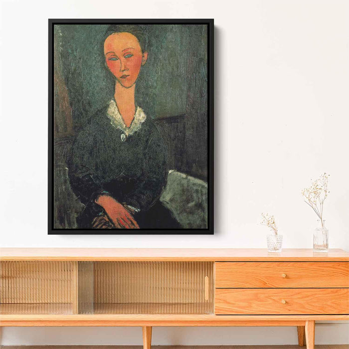 A woman with white collar (1916) by Amedeo Modigliani - Canvas Artwork
