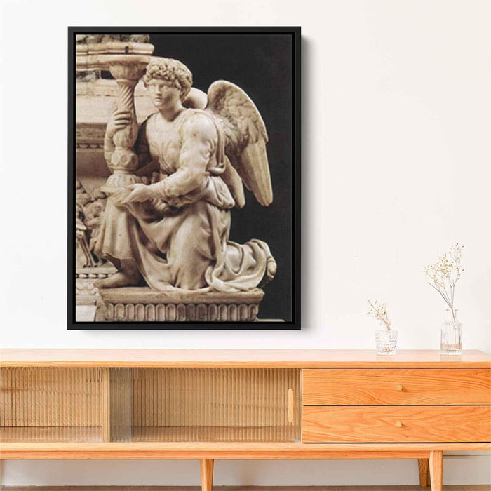 Angel with Candlestick (1495) by Michelangelo - Canvas Artwork