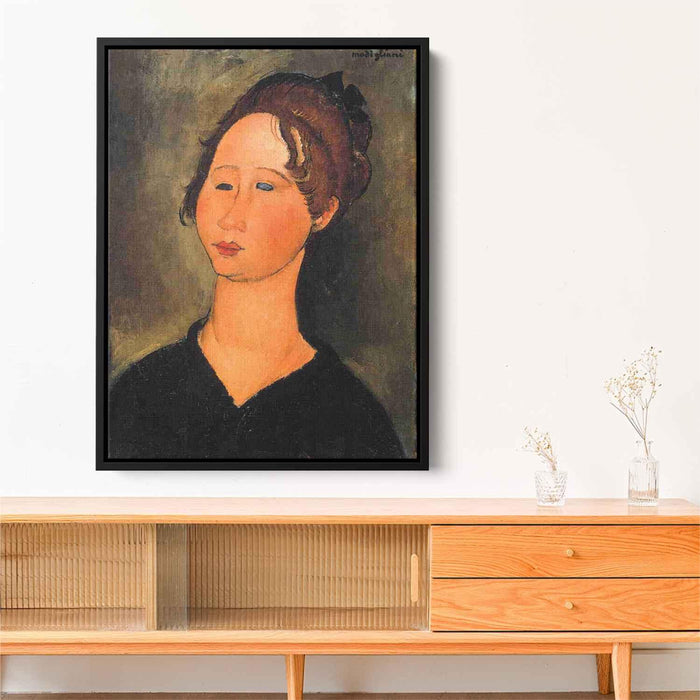 Burgundian Woman (1918) by Amedeo Modigliani - Canvas Artwork