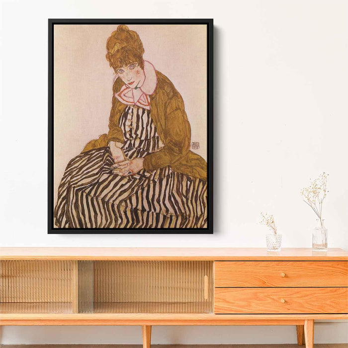 Edith Schiele, Seated by Egon Schiele - Canvas Artwork