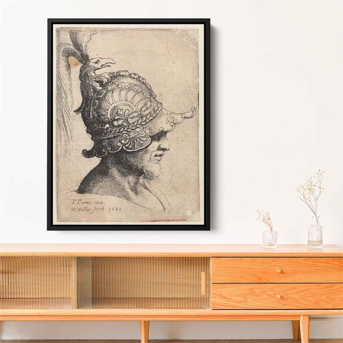 Helmet with eagle by Parmigianino - Canvas Artwork