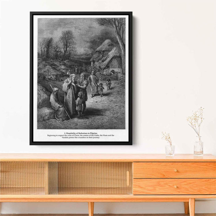 Hospitality of Barbarians to Pilgrims by Gustave Dore - Canvas Artwork