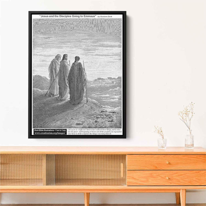 Jesus And The Disciples Going To Emmaus by Gustave Dore - Canvas Artwork