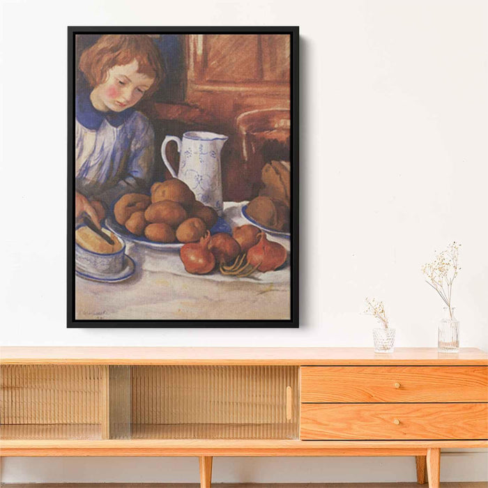 Katya at the kitchen table (1923) by Zinaida Serebriakova - Canvas Artwork