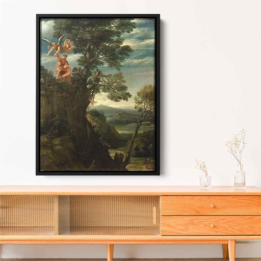 Landscape with the sacrifice of Isaac (1600) by Annibale Carracci - Canvas Artwork