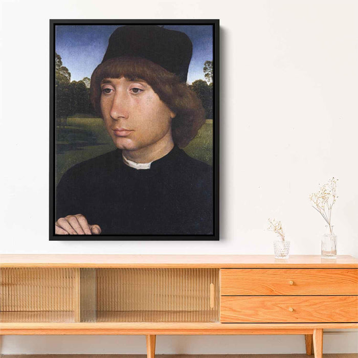 Portrait of a Young Man before a Landscape (1480) by Hans Memling - Canvas Artwork