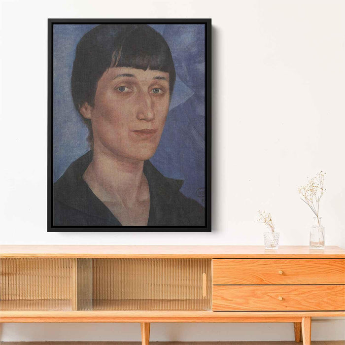 Portrait of Anna Akhmatova (1922) by Kuzma Petrov-Vodkin - Canvas Artwork