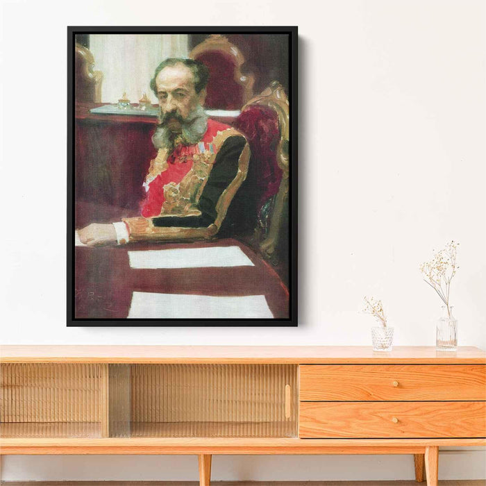 Portrait of member of State Council and Grand Chamberlain, Prince Mikhail Sergeyevich Volkonsky by Ilya Repin - Canvas Artwork