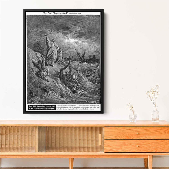 St. Paul Shipwrecked by Gustave Dore - Canvas Artwork