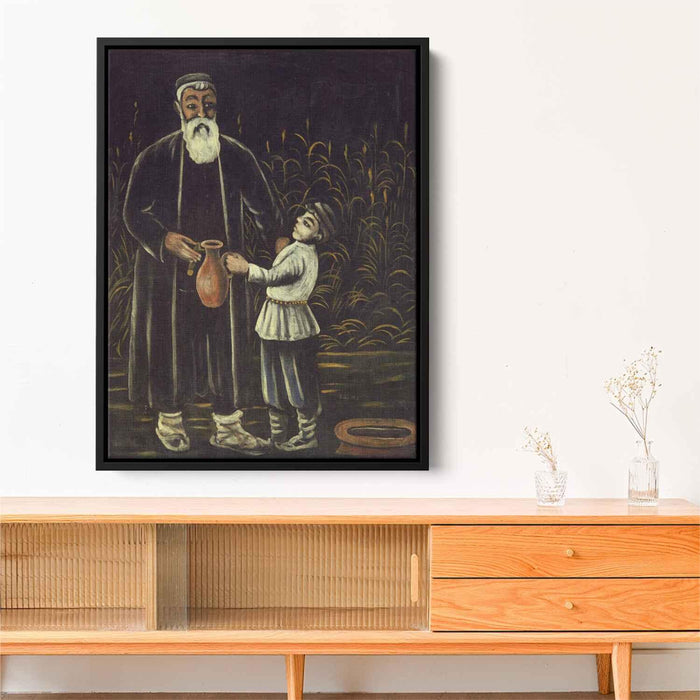 Peasant and his son (1908) by Niko Pirosmani - Canvas Artwork