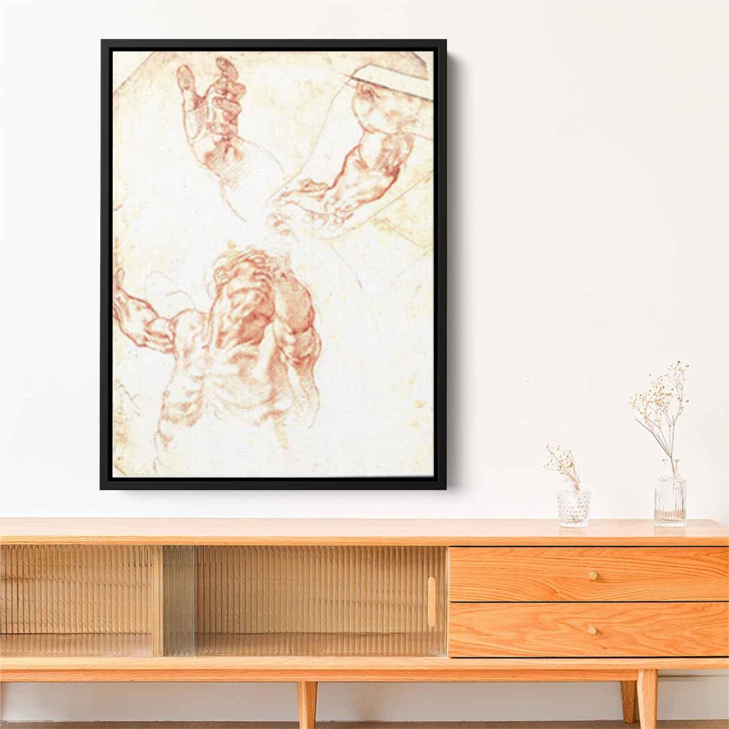 The Study of Adam (1508) by Michelangelo - Canvas Artwork — Kanvah