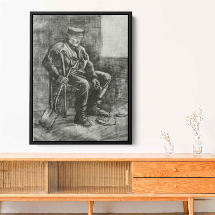 Workman with Spade, Sitting near the Window by Vincent van Gogh - Canvas Artwork