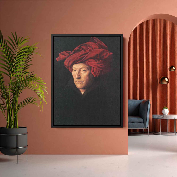 Portrait of a Man (Man in a Turban) (1433) by Jan van Eyck - Canvas Artwork