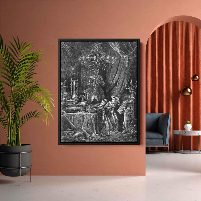 Her Friends Were Eager To See The Splendors Of Her House by Gustave Dore - Canvas Artwork