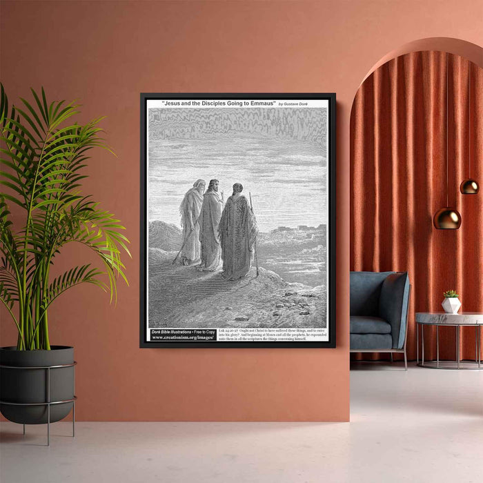 Jesus And The Disciples Going To Emmaus by Gustave Dore - Canvas Artwork