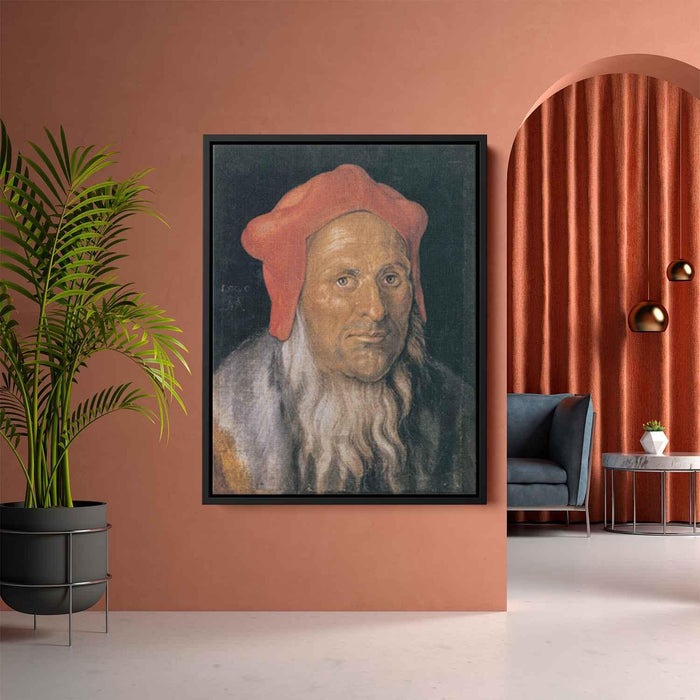 Portrait of a Bearded Man in a Red Hat (1520) by Albrecht Durer - Canvas Artwork