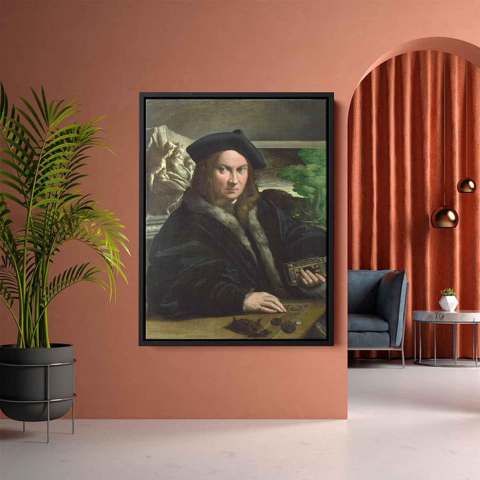 Portrait of a gentleman wearing a beret (1524) by Parmigianino - Canvas Artwork