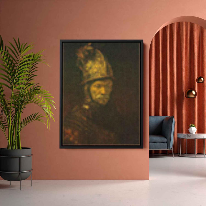 Portrait of a Man with a Golden Helmet (1648) by Rembrandt - Canvas Artwork