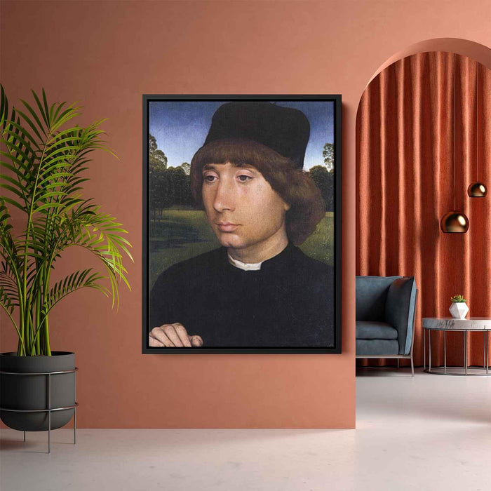 Portrait of a Young Man before a Landscape (1480) by Hans Memling - Canvas Artwork