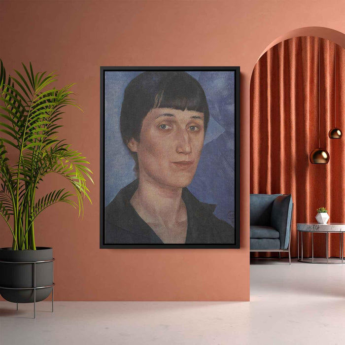 Portrait of Anna Akhmatova (1922) by Kuzma Petrov-Vodkin - Canvas Artwork