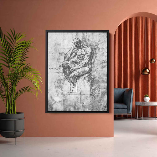 Study of nude man (1511) by Michelangelo - Canvas Artwork