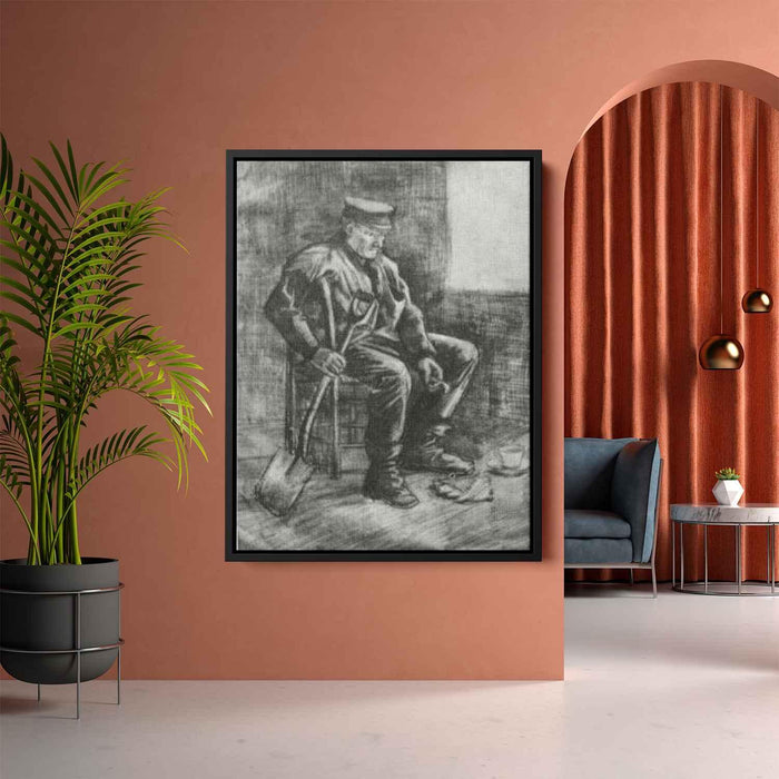 Workman with Spade, Sitting near the Window by Vincent van Gogh - Canvas Artwork