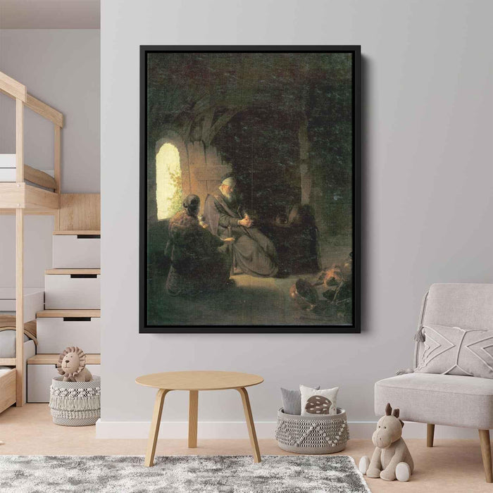 Anna and the Blind Tobit (1630) by Rembrandt - Canvas Artwork