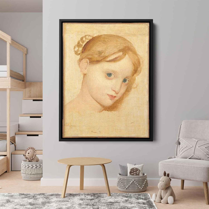 Head of a young blond girl with blue eyes (Laure-Zoega) by Jean Auguste Dominique Ingres - Canvas Artwork