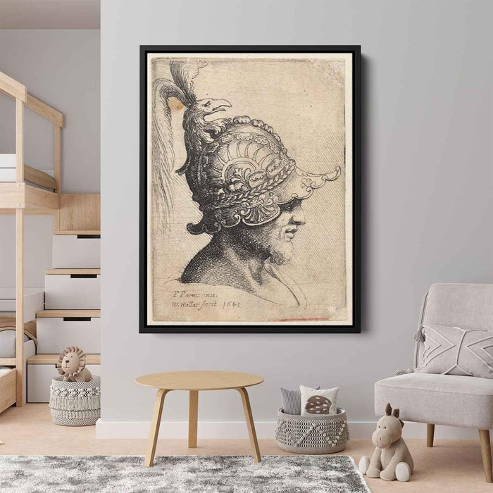 Helmet with eagle by Parmigianino - Canvas Artwork