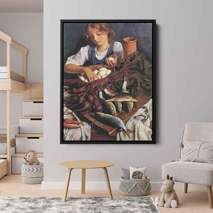 In the kitchen (1923) by Zinaida Serebriakova - Canvas Artwork