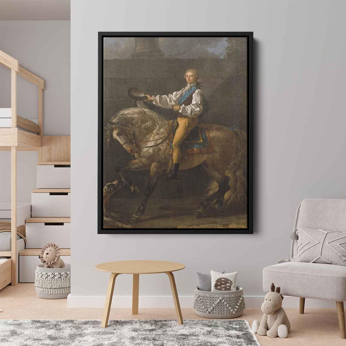 Equestrian Portrait of Stanislas Kostka Potocki (1781) by Jacques-Louis David - Canvas Artwork