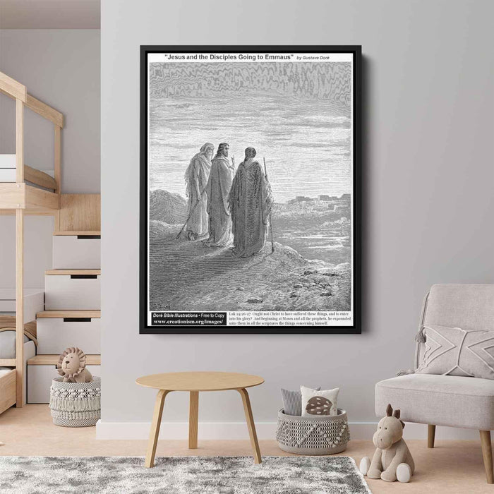 Jesus And The Disciples Going To Emmaus by Gustave Dore - Canvas Artwork