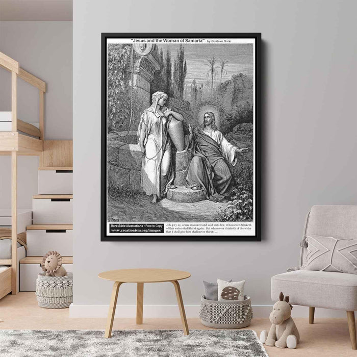 Jesus And The Woman Of Samaria by Gustave Dore - Canvas Artwork