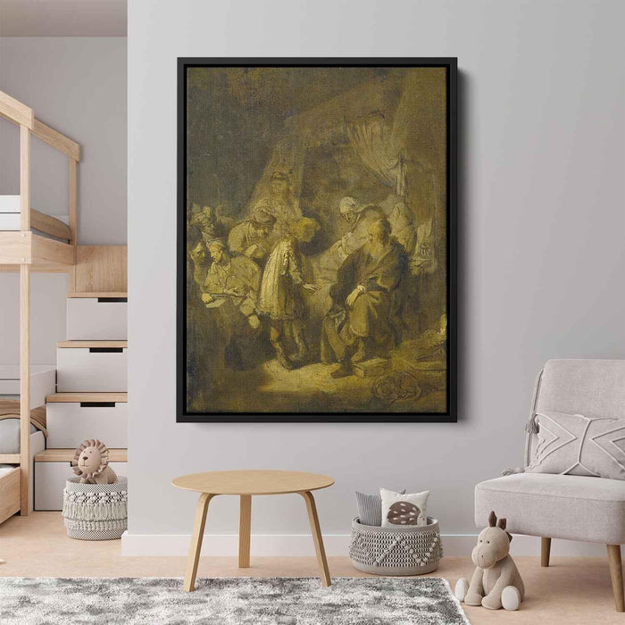 Joseph tells his dreams to his parents and brothers (1633) by Rembrandt - Canvas Artwork