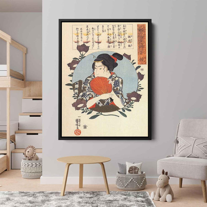 Kaji of Gion holding a fan by Utagawa Kuniyoshi - Canvas Artwork