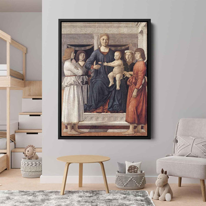 Madonna and Child Attended by Angels (1475) by Piero della Francesca - Canvas Artwork