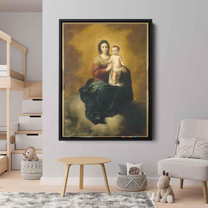 Madonna in the Clouds (1660) by Bartolome Esteban Murillo - Canvas Artwork
